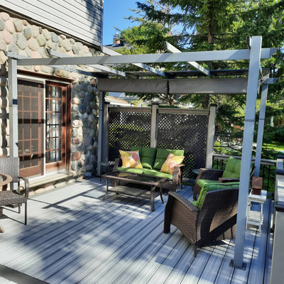 12 Ft. W x 10 Ft. D Metal Pergola with Canopy