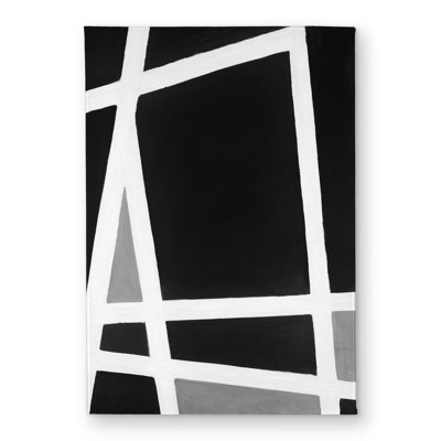 Black and White Abstract Shapes Door Mat - Monochrome Decor
