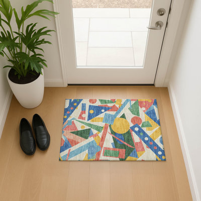 Premium Machine Washable Mehara AMF1693 Geometric Rug
