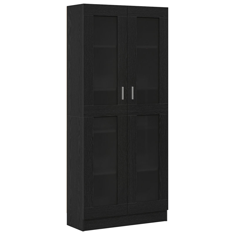 Vitrine Cabinet Book Stand Rack Cupboard Highboard Engineered Wood