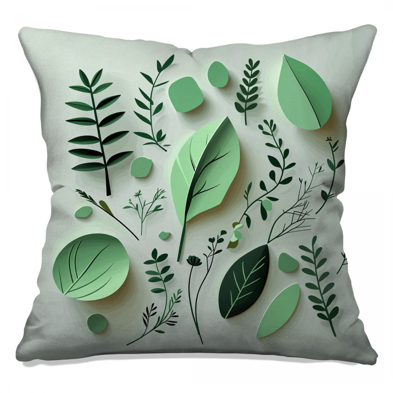 Coussin Leaves, coussins double face nature, 18 po x 18 po