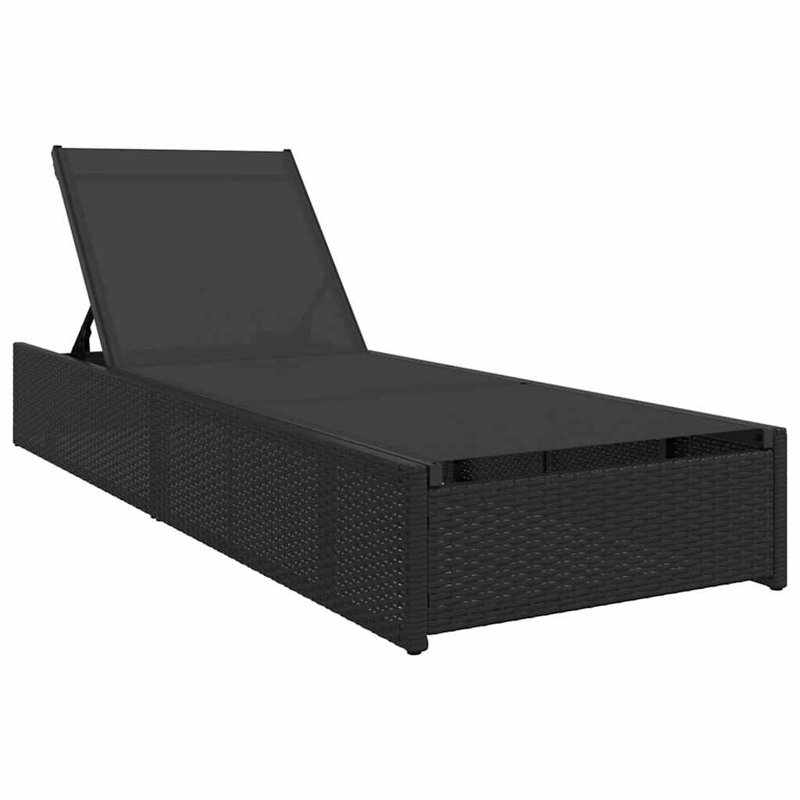 Sun Lounger Reclining Poly Rattan Outdoor Chair Garden Recliner Patio