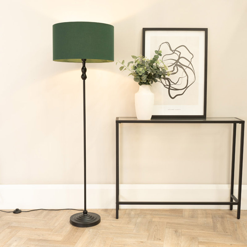 Rinnah 151cm Traditional Floor Lamp, Forest Green