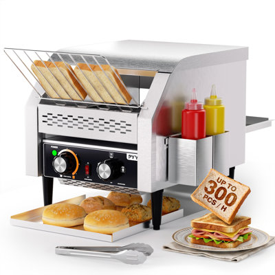 Commercial Toaster,Conveyor Toaster 300pcs/h,Stainless Steel Toaster Oven for Restaurant, Bakery, Buffet Use