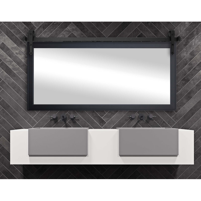 Miroir de salle de bain N Peace Rayne, Noir, 30,5 po x 59,5 po