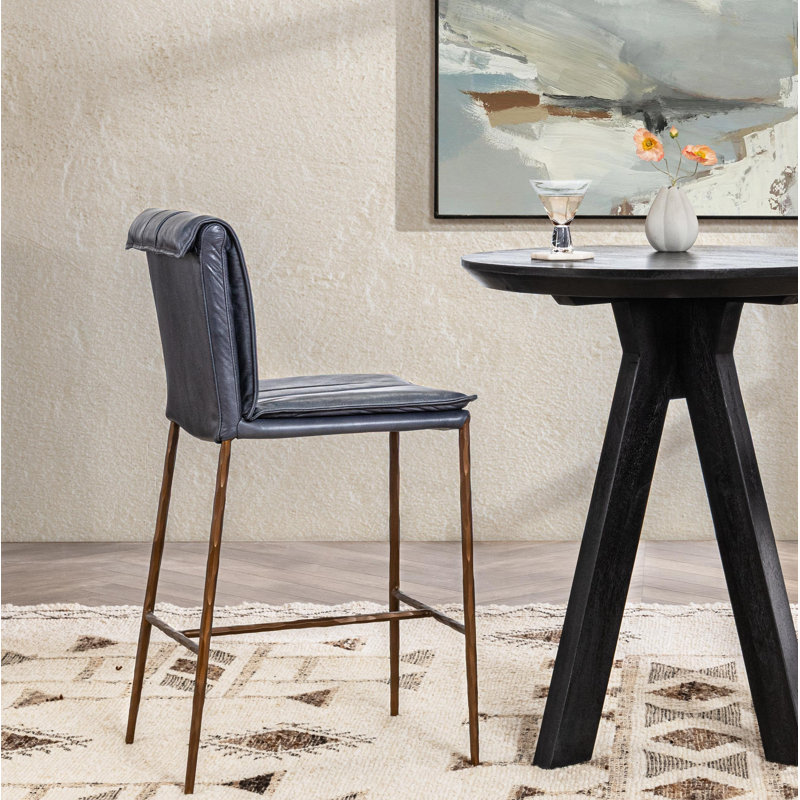 Mayer 26 Counter Stool Antique Brown, Ocean Blue, Counter Stool (27" Seat Height)