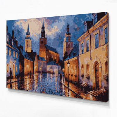 Art urbain sur toile brun avec villes de Tallinn