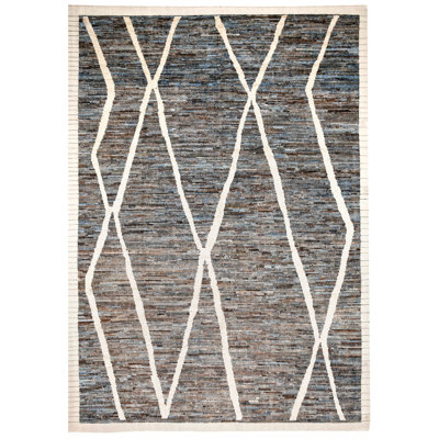 Tapis turc Oushak rétro noué à la main de conception unique 9 pi 2 po x 13 pi 2 po One-of-a-Kind