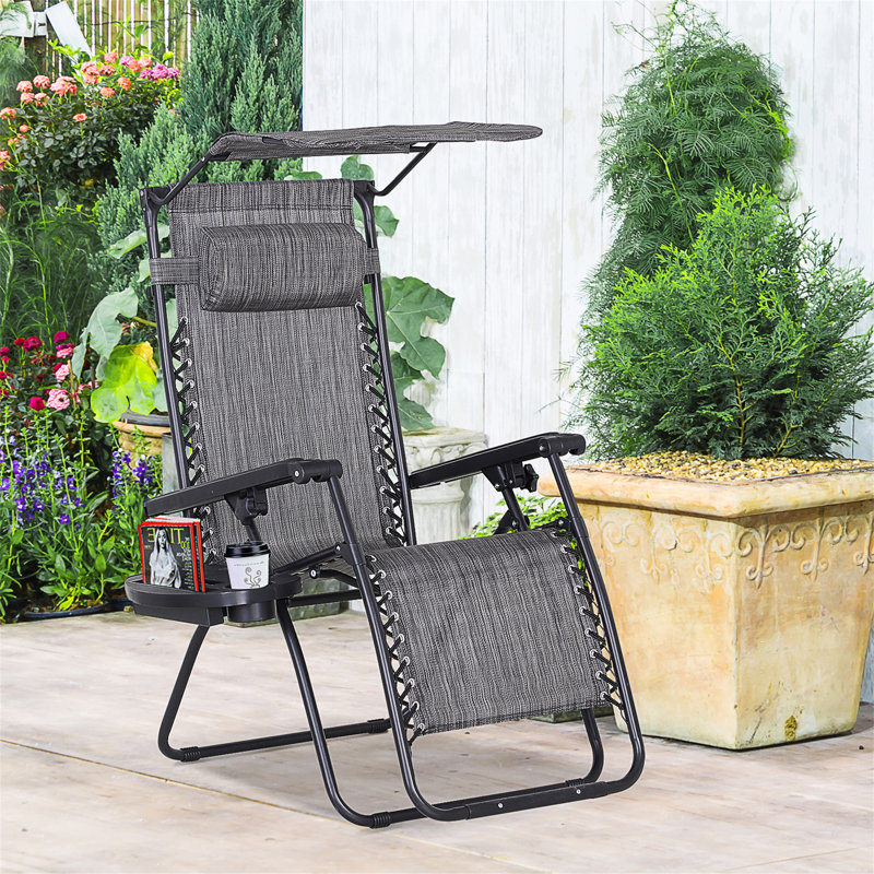 Aymelia 90cm Long Reclining Zero Gravity, Grey