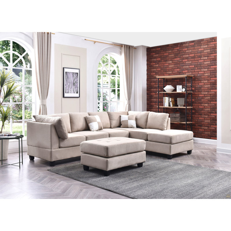 Sectional ( Without Ottoman), Purple Microfiber / Microsuede