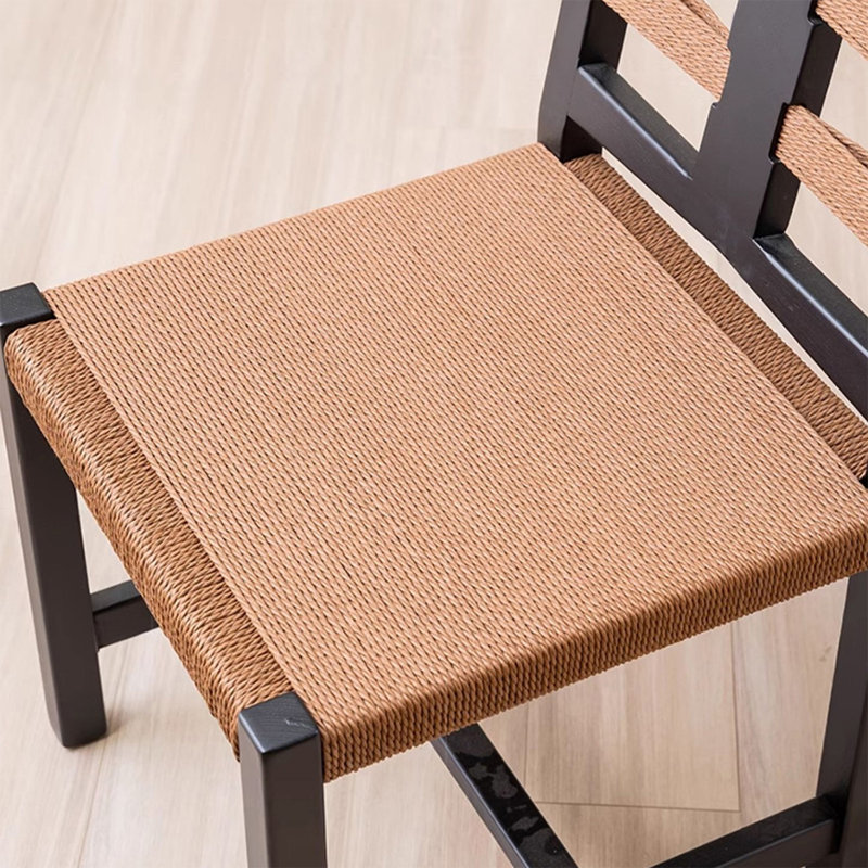 Chaise d'appoint noire à dossier solide (ensemble de 2)