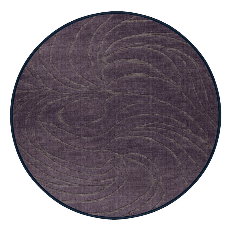 Tapis mauve lavable à la machine, Rond 6 pi