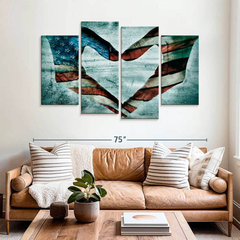 Borges USA Heart Hands, 42" H x 68" W