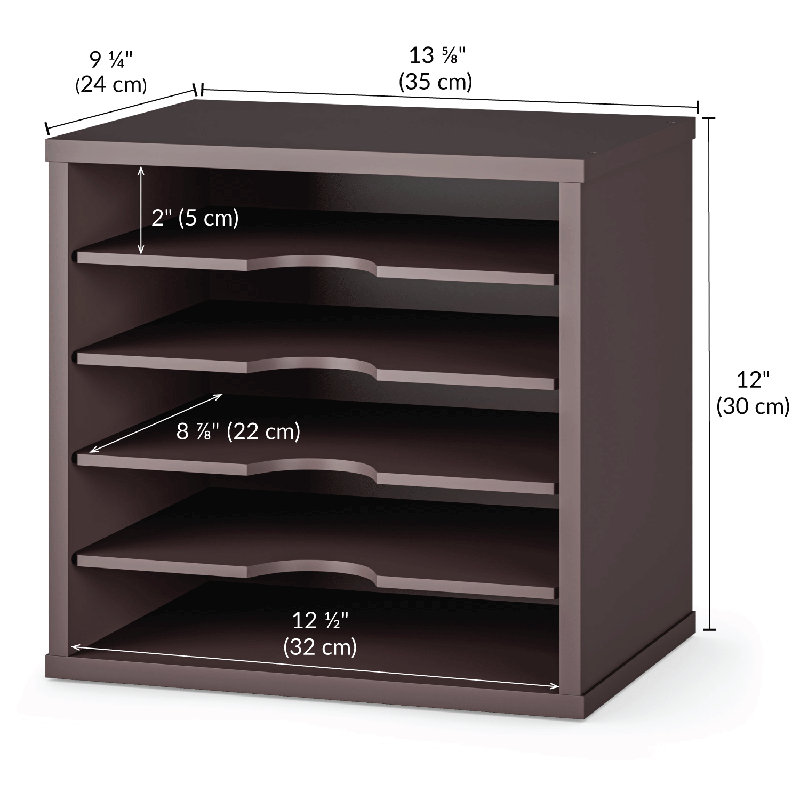Logan Stackable 5-Tier Paper, Mail and File Organizer, Espresso