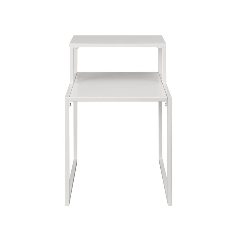 Sperazza Frame Side Table Set, White, White