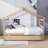 House Bed With Blackboard And Drawers, Classic Style, Creative Storage-552634206-552634207