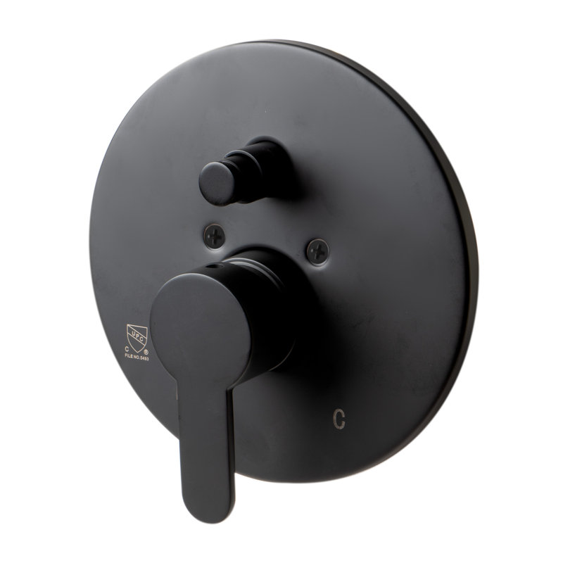 Matte Black Wall-Mounted Shower Valve with Lever Handle