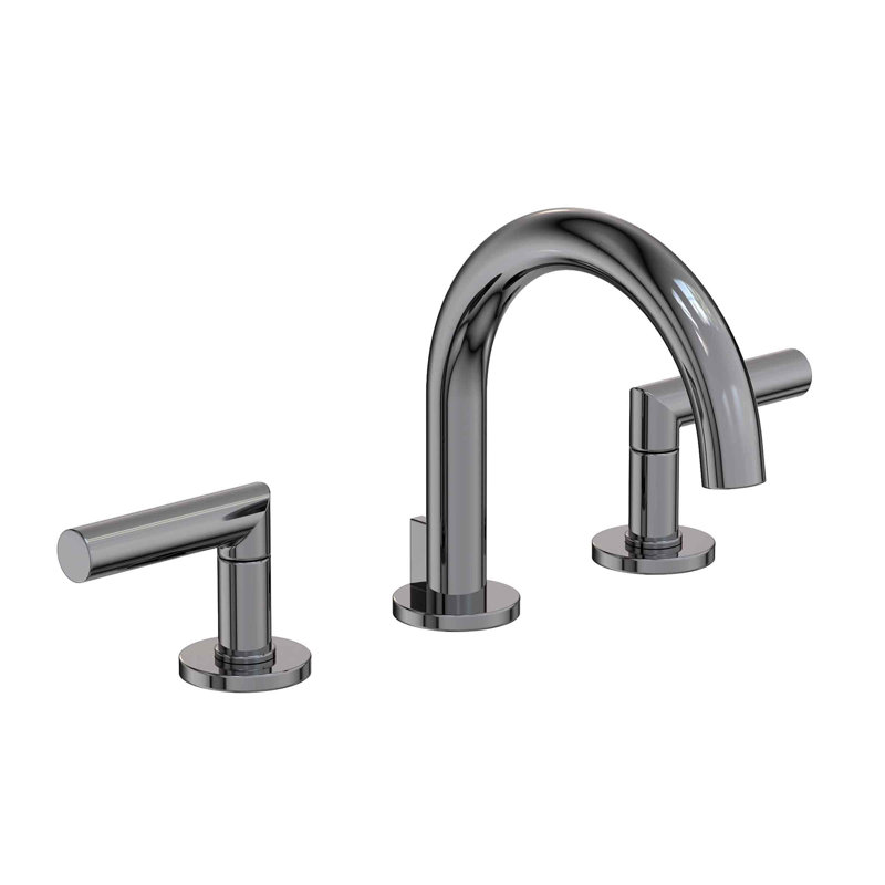 Pavani Widespread Bathroom Faucet with Drain Assembly, Midnight Chrome