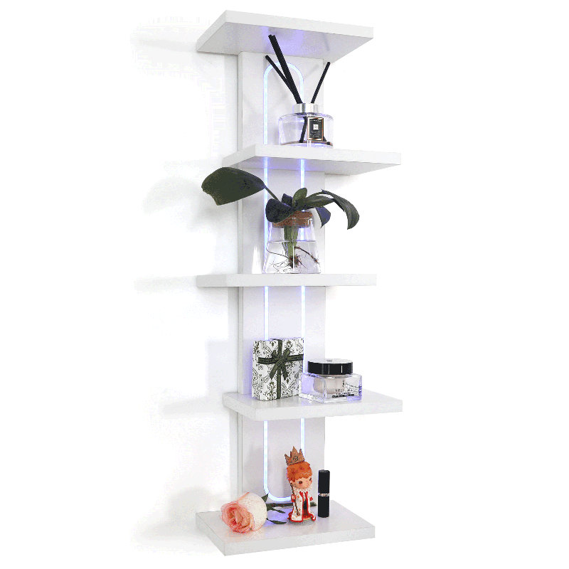 Tablette murale flottante 5 niveaux, Blanc