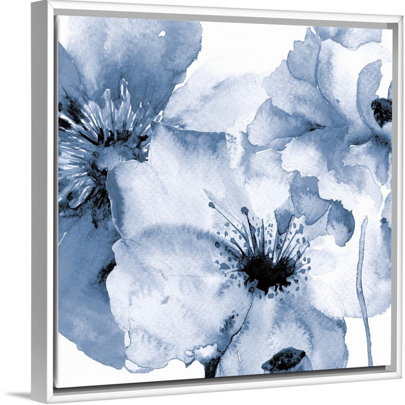 «Flowing Flowers II» par Victoria Brown, reproduction sur toile, H 26 po x l 26 po x P 1,75 po, Cadre blanc