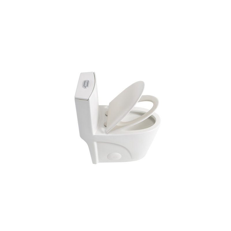 Toilette de salle de bain, double chasse 1,1 / 1,6, céramique, blanc brillant, siège allongé à fermeture douce, siège confort blanc, bol