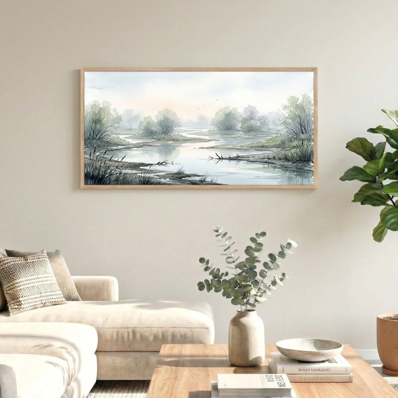 "Watercolor Landscape", impression sur toile, ensemble de 1, Naturel, L 40 po x H 20 po