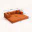 Canapé-lit modulaire double en mousse avec tissu velours côtelé, sans assemblage-844961053