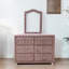 Commode à 6 tiroirs en tissu rose