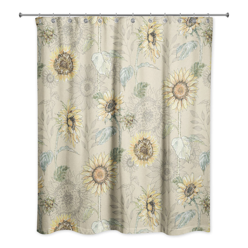 Rideau de douche simple Medemblik, Jaune