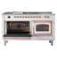 ILVE Nostalgie II Noblesse 60 inch Dual Fuel Range  (7 Sealed Burners + Griddle + French Top, Triple Glass Door, RAL)-101090796-101090784