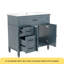 Meuble-lavabo 36 po avec lavabo, armoire de salle de bain bleue avec tiroirs, cadre solide et panneau de fibres à densité moyenne, un paquet-116353004-116353005