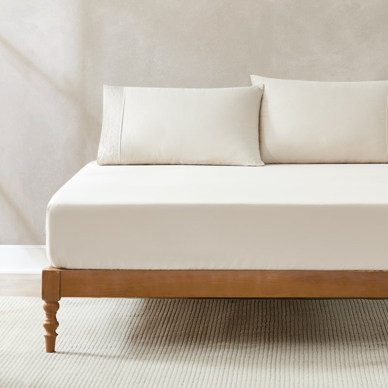 Path Cotton Sheets Cream 4 Piece Set King, King Sheet Set