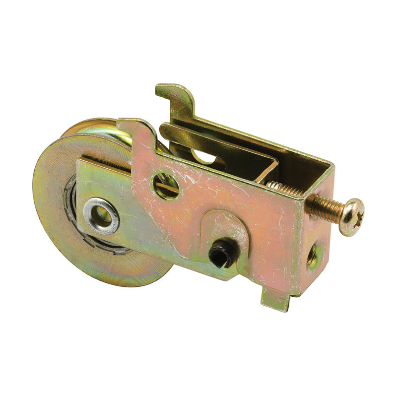 FHC D1685 Sliding Door Roller Assembly Ball Bearing, Steel 1-1/2" Roller Diameter, Dichromate Finish
