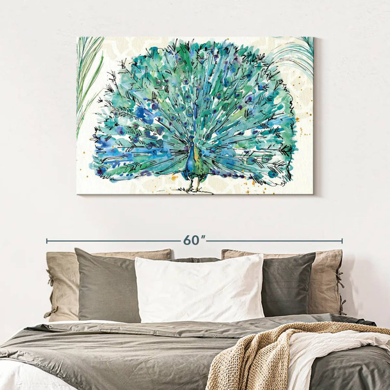 Brampt Peacock Garden Purple Square No Words, 32" H x 48" W