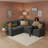 Brynli 80" Pull Out Convertible Sleeper Sectional Sofa With Storage Chaise-228409021