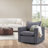Louretha 34" Wide Fabric Upholstered Swivel Armchair-737833904