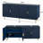 64.8" Navy Blue Fluted TV Stand with Gold Handles, Modern Storage Media Console Cabinet for TVs up to 75"-1717439919