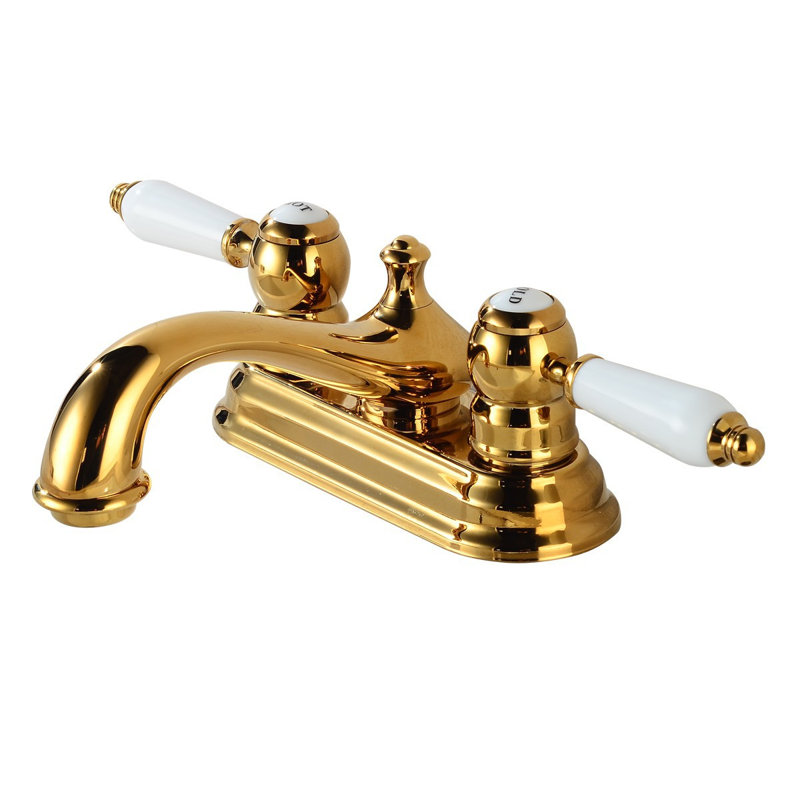 Centerset Single-handle Bathroom Faucet, Gold