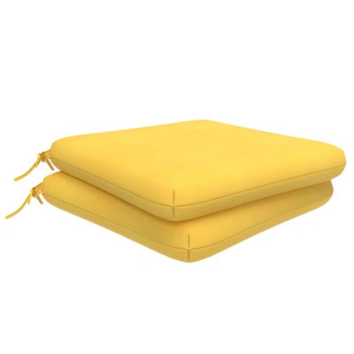 Pack of 2, 18x18x3 inch Sunbrella Square Dining Chair Cushions, Crumley Outdoor Chair Cushions
