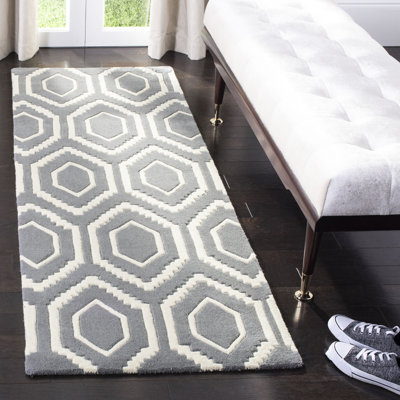 Deedie Hand Tufted Wool Geometric Rug