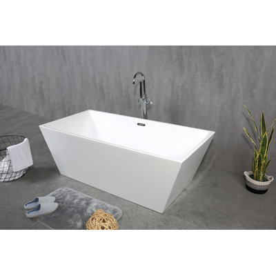 59'' x 30'' Freestanding Soaking Acrylic Bathtub