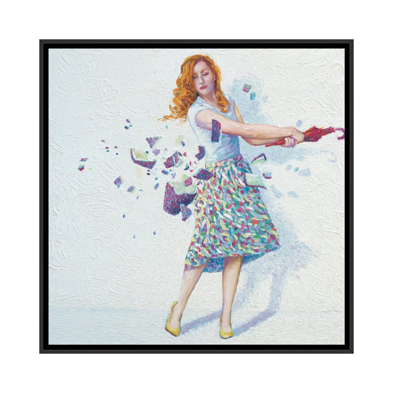 « iris », reproduction de peinture cassée sur toile tendue scott, H 18 po x l 18 po x P 1,5 po, Toile avec cadre noir