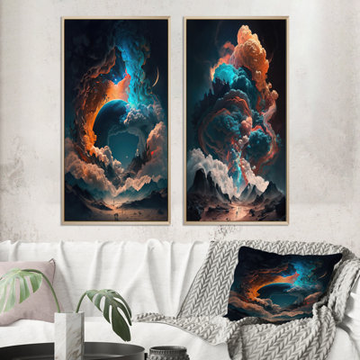 «Futuristic Landscape In Space II», 2 pièces sur toile