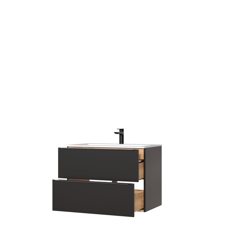Emmerly 80cm Single Bathroom Vanity Base Only, Black