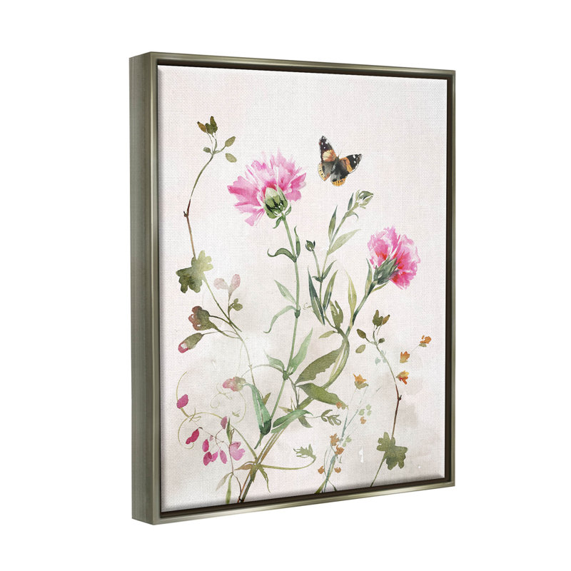 «Fluttering Butterfly Garden Blooms» par Nina Blue - impression sur toile, H 31 po x l 25 po x P 1,7 po
