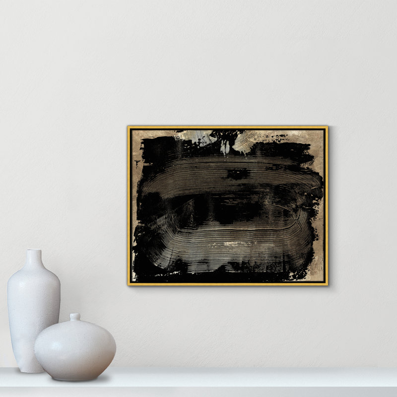 Peinture sphérique Cavide, H 23,5 po x l 29,5 po, Toile avec cadre doré