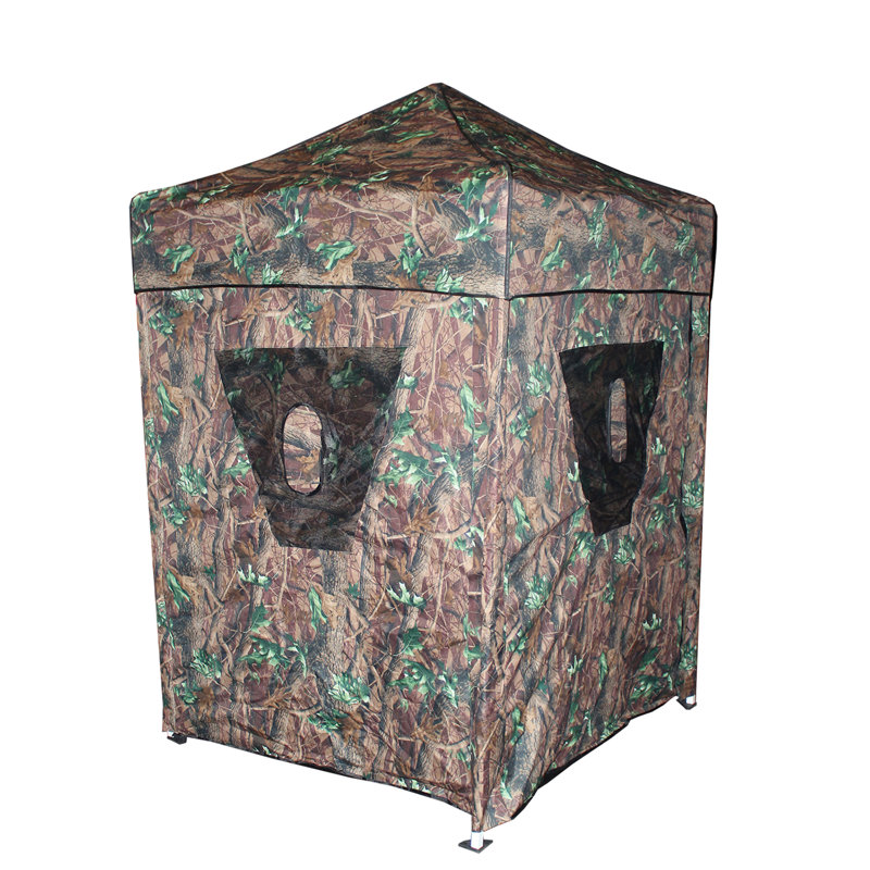 Hunting Blind Instant Pop Up Tent 5ft x  5ft Aluminum Frame with Guy Ropes and Stakes