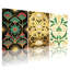 Ensemble de 3 tableaux sur toile à motifs floraux Art déco pour la décoration du salon et de la chambre-340958333