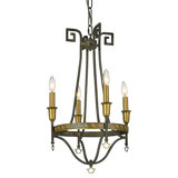 Bailey 4 - Light Candle Style Wagon Wheel Chandelier