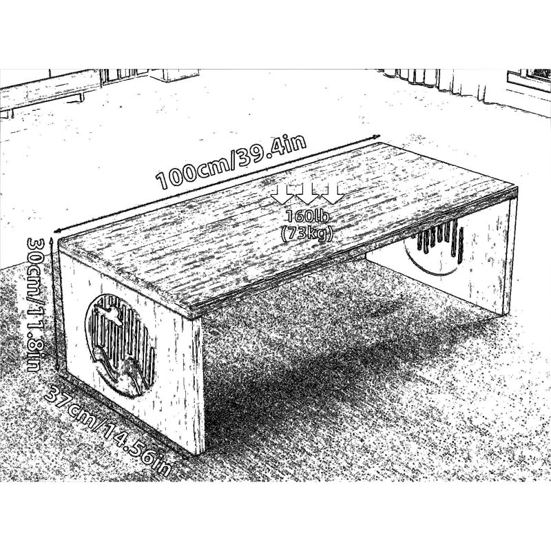 Table basse japonaise pliante - Table basse pliable de 3 secondes pour le salon, le tatami et la méditation, sans assemblage requis, fabrication robuste en bambou